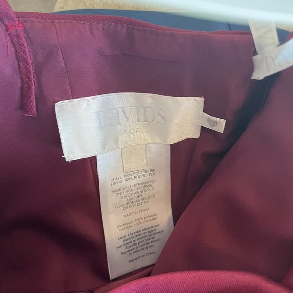 David's Bridal Wine Colored Dress NEVER WORN - Picture 3 of 3